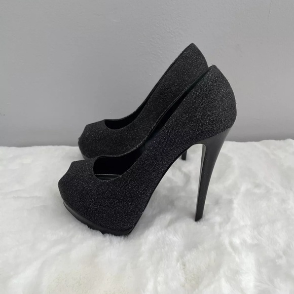 GIUSEPPE ZANOTTI BLACK SPARKLE PUMPS 38.5 - Picture 2 of 7